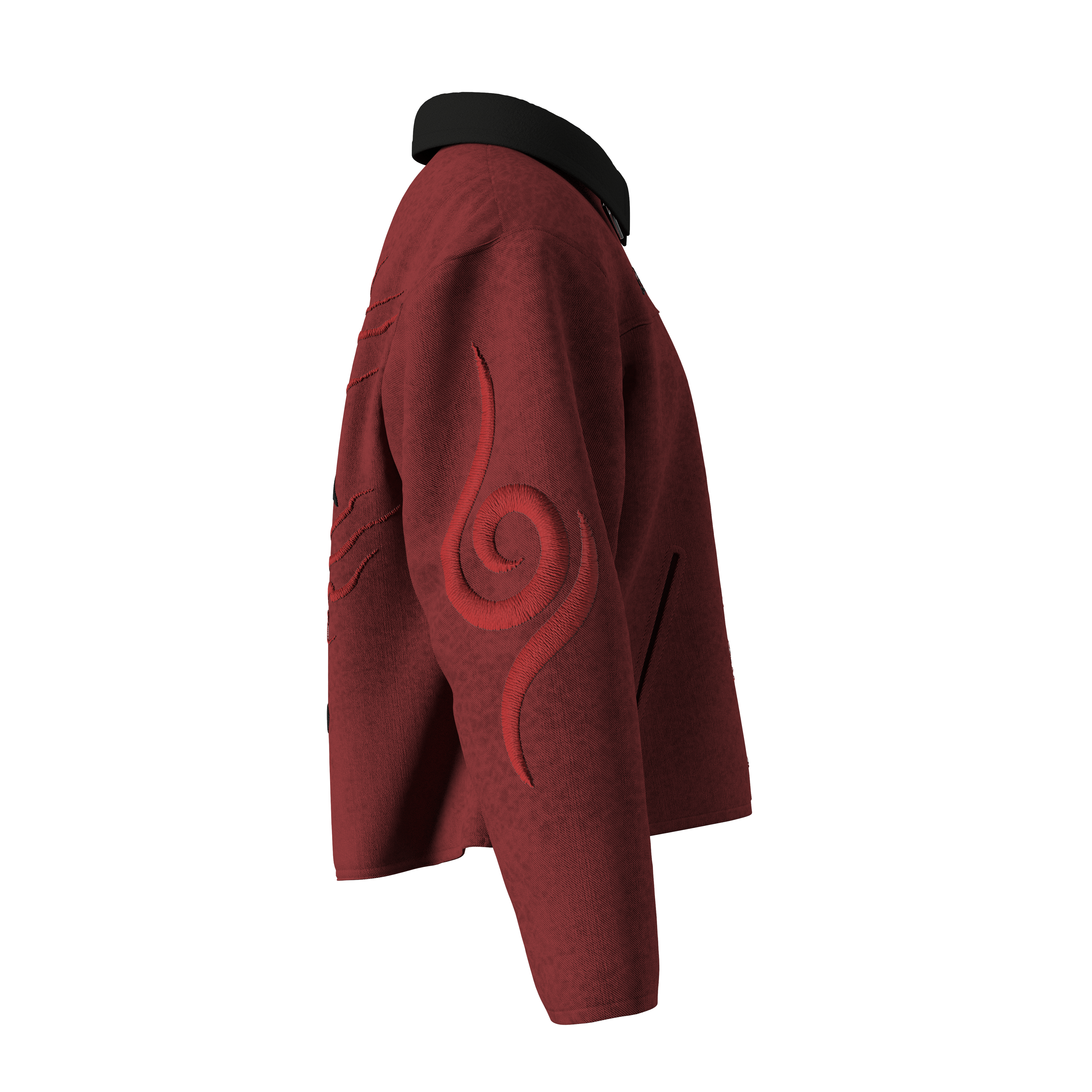 Burgundy Cropped Bomber Jacket